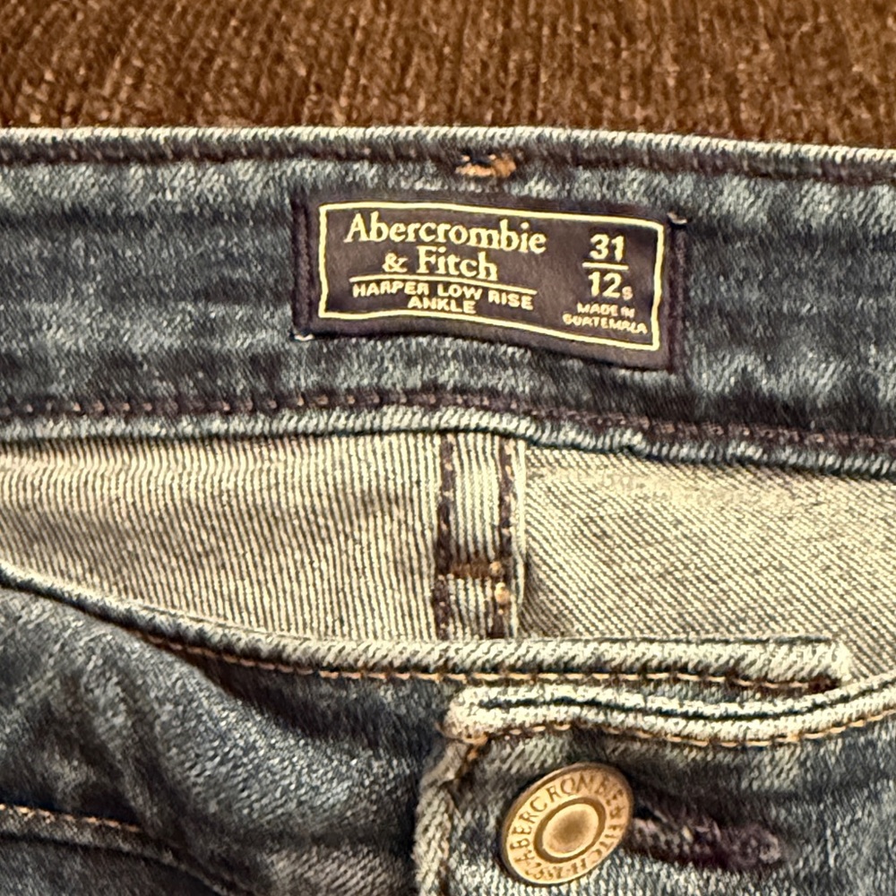 Abercrombie & Fitch Blue Jeans with Gold Trim - Picture 2 of 4
